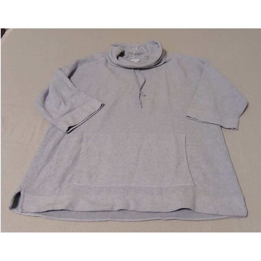 Pure Jill Light Gray Textured Cowl Neck Pullover Sweater Top M RR